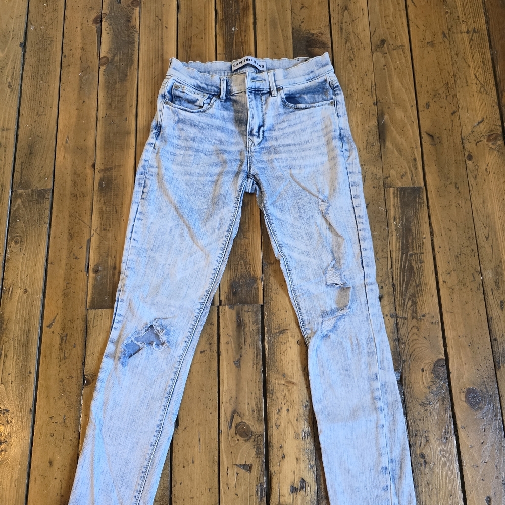 Express Light Blue Denim Leggings